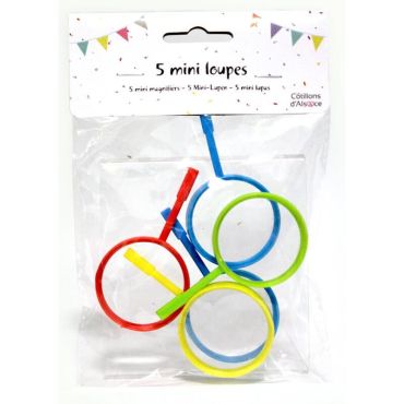 lot de 5 mini loupes multicolores | jourdefete.com
