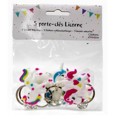 SET DE 5 PORTES CLEFS LICORNES | jourdefete.com