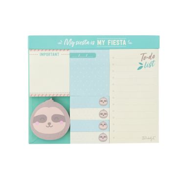 Set de 8 x 80 notes adhesives de toutes tailles Paresseux - Mr. Wonderful | jourdefete.com