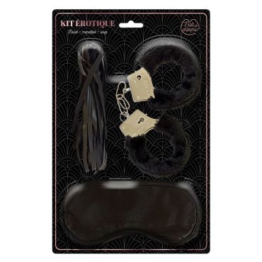 Kit érotique avec menottes, fouet et loup pour couple | jourdefete.com