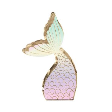 16 serviettes en papier anniversaire sirène pastel