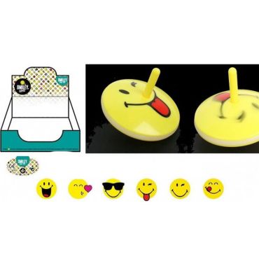 toupie lumineuse collection smiley de 6 cm| jourdefete.com