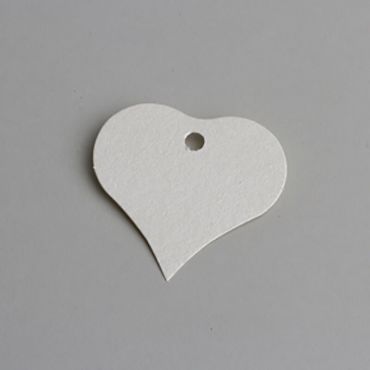 Sachet de 12 étiquettes en forme de coeur "Vitamine" - Ivoire nacré