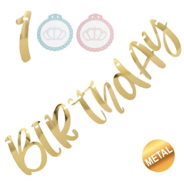 Banderole de lettres dorées 1er anniversaire pour enfant