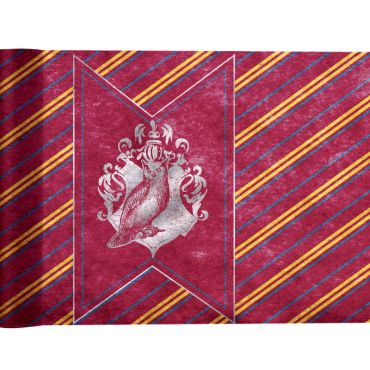 Chemin de table de la collection sorcier mesurant 3 mètres rouge et jaune