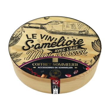 Coffret Sommelier – Accessoires pour amateur de vin dans boîte en bois gravée | jourdefete.com
