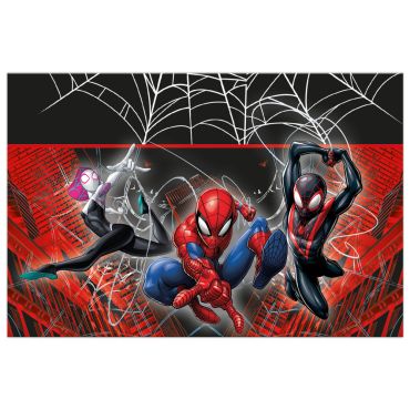 Nappe Spider-Man, Miles Morales et Ghost-Spider sur fond rouge et noir | jourdefete.com