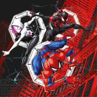 Serviettes Spider-Man avec Spider-Man, Ghost-Spider et Miles Morales | jourdefete.com