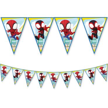 Guirlande de fanions Spidey et ses amis extraordinaires pour décoration d’anniversaire | jourdefete.com