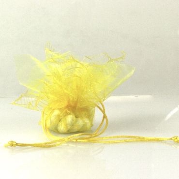 6 Ballotins en Tulle et Organdi "Julia" -  Jaune