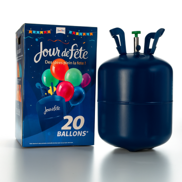 Une bouteille d'hélium idéale pour gonfler 20 ballons avec Jour de Fête. Une bouteille d'hélium idéale pour gonfler 20 ballons avec Jour de Fête.