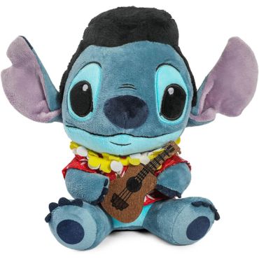 Peluche Stitch en costume hawaïen tenant un ukulélé avec une coiffure à la Elvis | jourdefete.com Peluche Stitch en costume hawaïen tenant un ukulélé avec une coiffure à la Elvis | jourdefete.com