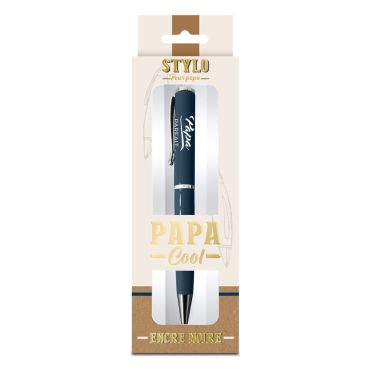Stylo bleu nuit avec texte “Papa Parfait” en boîte cadeau | jourdefete.com