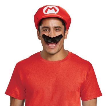 Casquette et moustache Mario adulte | jourdefete.com