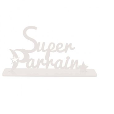 Décoration "Super Parrain" - Blanc
