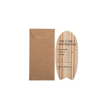8 invitations en bois collection beach and surf | jourdefete.com