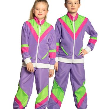 deguisement jogging violet des années 80 pour enfant mixte | jourdefete.com