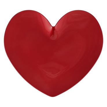 Assiette de présentation plastique rouge en forme de cœur pour décoration de table Saint-Valentin | jourdefete.com