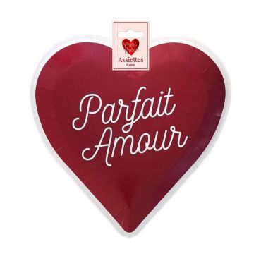 Un lot de 6 assiettes en forme de cœur pour la Saint-Valentin | jourdefete.com