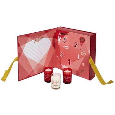 calendrier mots d'amour avec 5 bougies parfumées | jourdefete.com