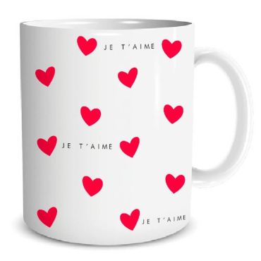 mug cœurs je t'aime | jourdefete.com