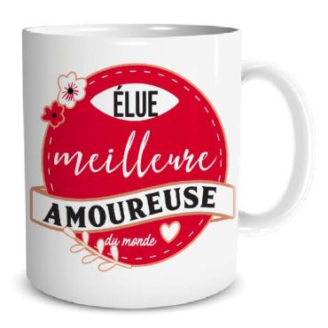 mug élue meilleure amoureuse | jourdefete.com