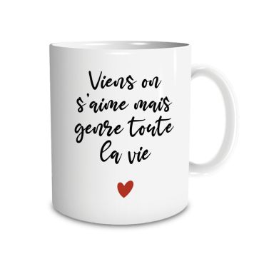 Mug romantique avec message d'amour et petit cœur rouge | jourdefete.com