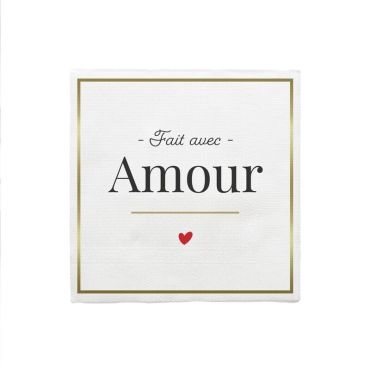 Pack de 10 serviettes pour la Saint-Valentin - Fait avec Amour | jourdefete.com