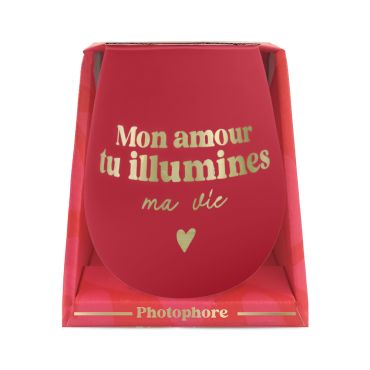 Photophore Saint-Valentin rouge avec message romantique et cœur | jourdefete.com