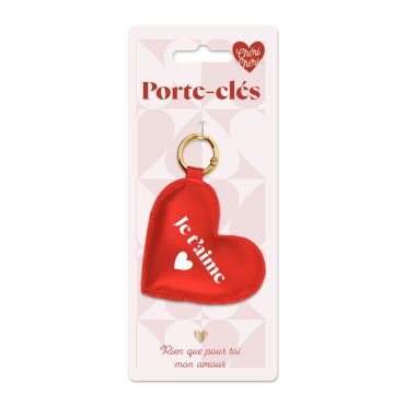 Porte-clé en forme de cœur rouge "Je t'aime" pour un cadeau romantique de Saint-Valentin | jourdefete.com