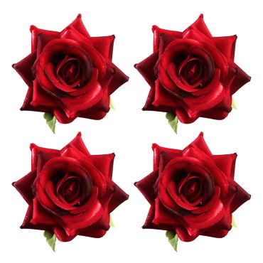 Roses rouges x6, décoration scintillante et raffinée | jourdefete.com