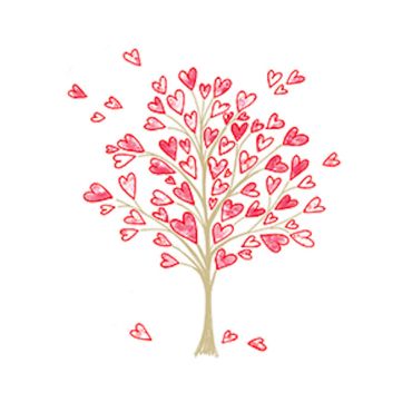 Serviettes cocktail "Love Tree" pour Saint-Valentin | jourdefete.com