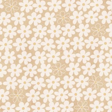 Serviettes motif marguerites blanches sur fond beige | jourdefete.com