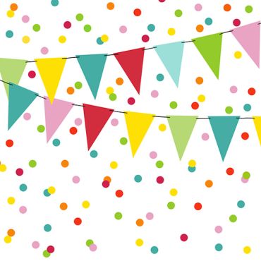 Serviette cocktail motifs fanions colorés pour apéritif festif | jourdefete.com