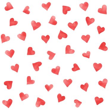 Serviettes cocktail Petits Cœurs Rouges motif romantique | jourdefete.com