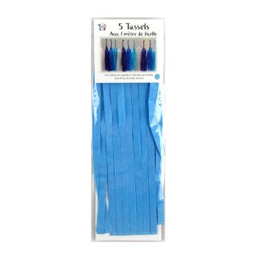 Guirlande 5 tassels - bleu ciel