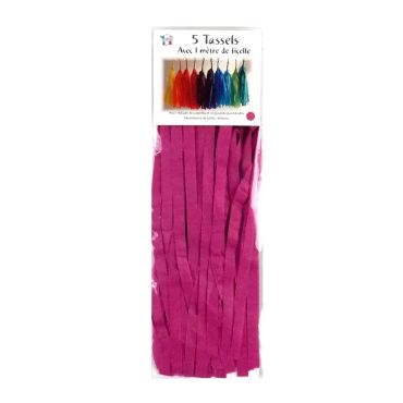 Guirlande 5 tassels - Fuchsia