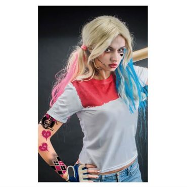 Tatouez vos bras, votre cou et votre visage afin de ressembler à Harley Quinn | jourdefete.com