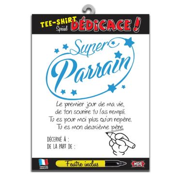 Tee-shirt dedicace pour un super parrain | jourdefete.com