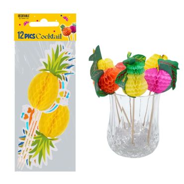 Pics cocktail tropicaux avec décorations fruitées colorées pour apéritif | jourdefete.com