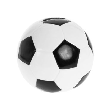Tirelire ballon de foot noire et blanche pour enfant | jourdefete.com