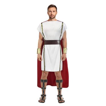 Déguisement de soldat romain avec cape rouge et accessoires dorés | jourdefete.com