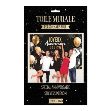 Une toile murale personnalisable pour votre anniversaire avec des stickers pour prénom | jourdefete.com