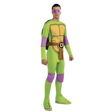 Déguisement Tortue Ninja Donatello adulte avec bandeau violet et ceinture D | jourdefete.com