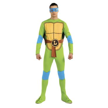 Déguisement Tortue Ninja Leonardo adulte avec bandeau bleu et ceinture L | jourdefete.com