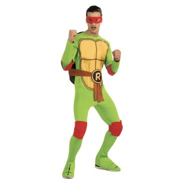 Déguisement Tortue Ninja Raphaël adulte avec bandeau rouge et plastron | jourdefete.com