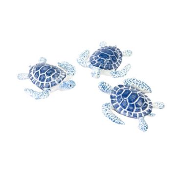 3 Tortues en Résine - Bleu | jourdefete.com