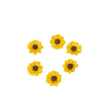 Optez pour ce lot de 6 tournesols à coller sur vos différentes décorations lors de votre célébration | jourdefete.com