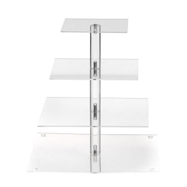 Présentoir transparent de forme carré sur 4 niveaux | jourdefete.com