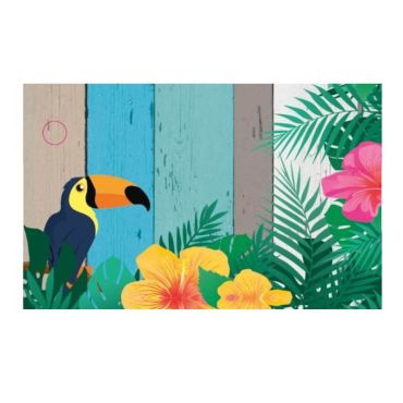 Lot de 10 Étiquettes Toucan - Tropical  | jourdefete.com